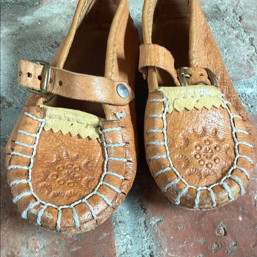 Kids handmade Polish Tan Leather Moccasins